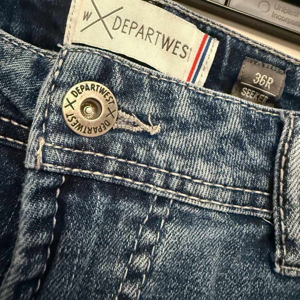 Men’s Departwest Blue Distressed Jeans from Buckle - 36R